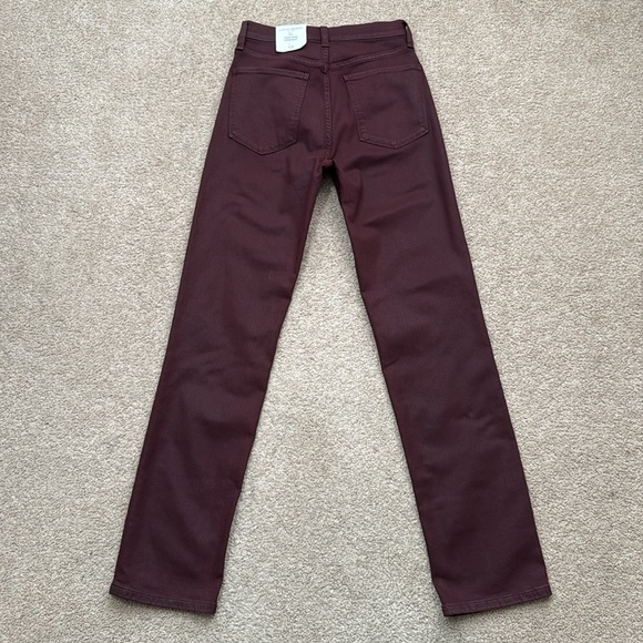 NWT Lucky Brand Zoe High Rise Straight Leg Coated Burgundy Jeans Size 26 Long - Picture 4 of 10
